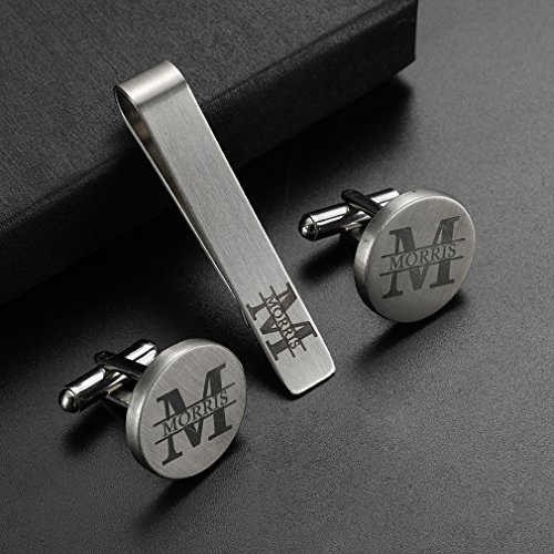 ZUNON Mens Groom Father Wedding Silver Plated Black Tie Clips Pack of 22