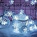 HuTools Christmas Lights, Snowflake Led Lights 16.5Ft 50 LED Battery Operated Fairy String Lights Snowflake Decorations for Home, Church, Wedding, Birthday Party, Teepee Lights