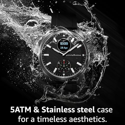 Image of pininfarina Sport Sintesi Smart Watch, Heart Rate Monitoring, Fitness Tracker, FKM Strap, Sleep Monitoring, GPS Tracker, 30-Day Battery Life, Android & iOS Compatible