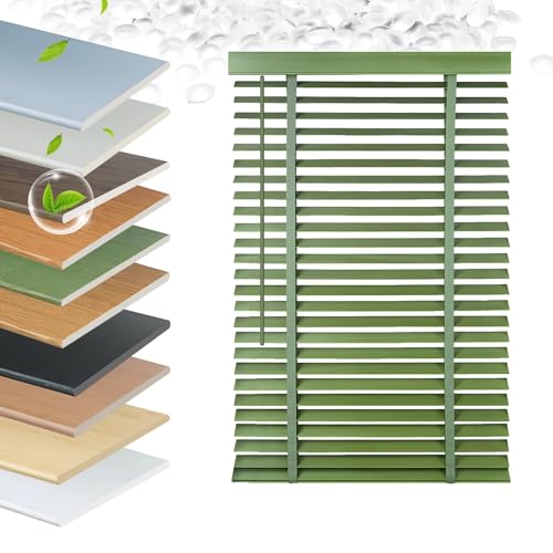 Faux Wood Blinds 2 Inch Cordless, Room Darkening Mini Venetian Horizontal Blinds & Shades for Indoor Windows, Office, Living Room, Bedroom, Multiple Colors