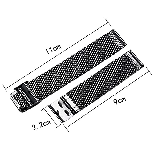 Bracelet de montre 20mm 22mm en acier inoxydable maille solide unisex
