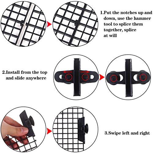 Obangong 4 Pcs Aquarium Grid Divider Tray 12X12 Inch Egg Crate Grid Louvre Aquarium Fish Tank Divider Bottom Isolation Board For Mixed Breeding With 6 Pcs Sucker Clip,Hole Diameter 0.4Inch #TOP2