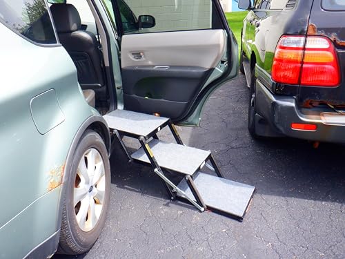 Pet Loader® Light 16" Platform, 3-Step Folding Dog Step Carpeted USA Made Great for beds couches Chairs Mini Van and Side Entry sedans. can add Platforms as Your Needs Change - Thumbnail 5