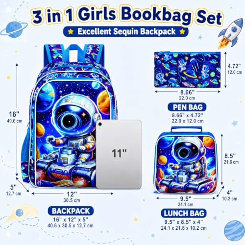 Image of UFNDC 3PCS Boys Backpack,16 inchKids Dinosaur Bookbag with Lunch Box, School Bag for Elementary Toddler