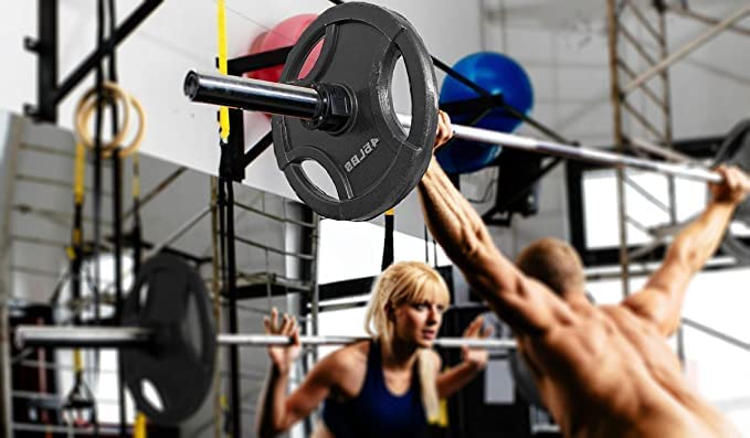 Image of Clout Fitness Olympic Barbell Clamps Collars Quick Release Pair of Locking Weight Clips Fit 2 Inch Barbell for Weightlifting