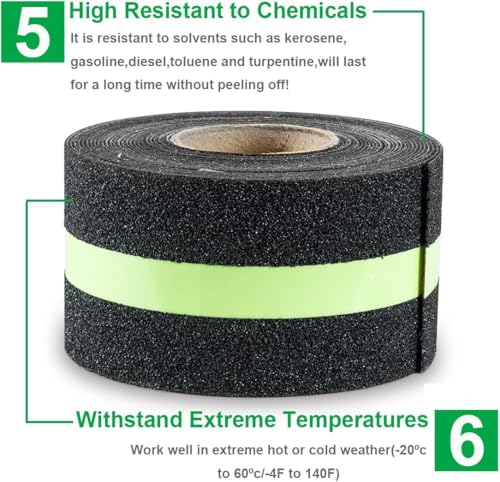 Image of JICOOT Anti Slip Grip Tape,Non-Slip Traction Tapes With Glow In The Dark Reduce The Risk Of Slipping For Indoor Or Outdoor Stair Tread Step And Other Slippery Surfaces-Keeps You Safe,2 Inch X 10Feet