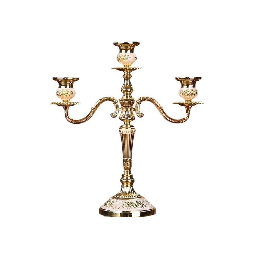 Candlestick Holder Decorative European retro three-head candle holder home wedding props decorative candlestick for Party