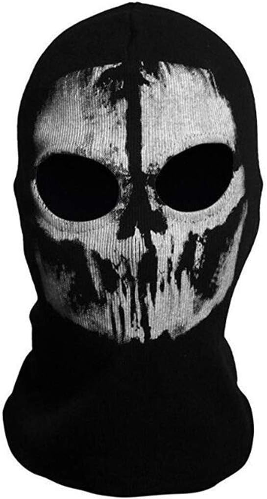 Black Sugar Unisex Ghost Skull Balaclava Black Skull Full Face Mask Windproof Dustproof Bicycle Motorcycle Mask Biker Halloween Cosplay Party Cycling Hiking Skiing