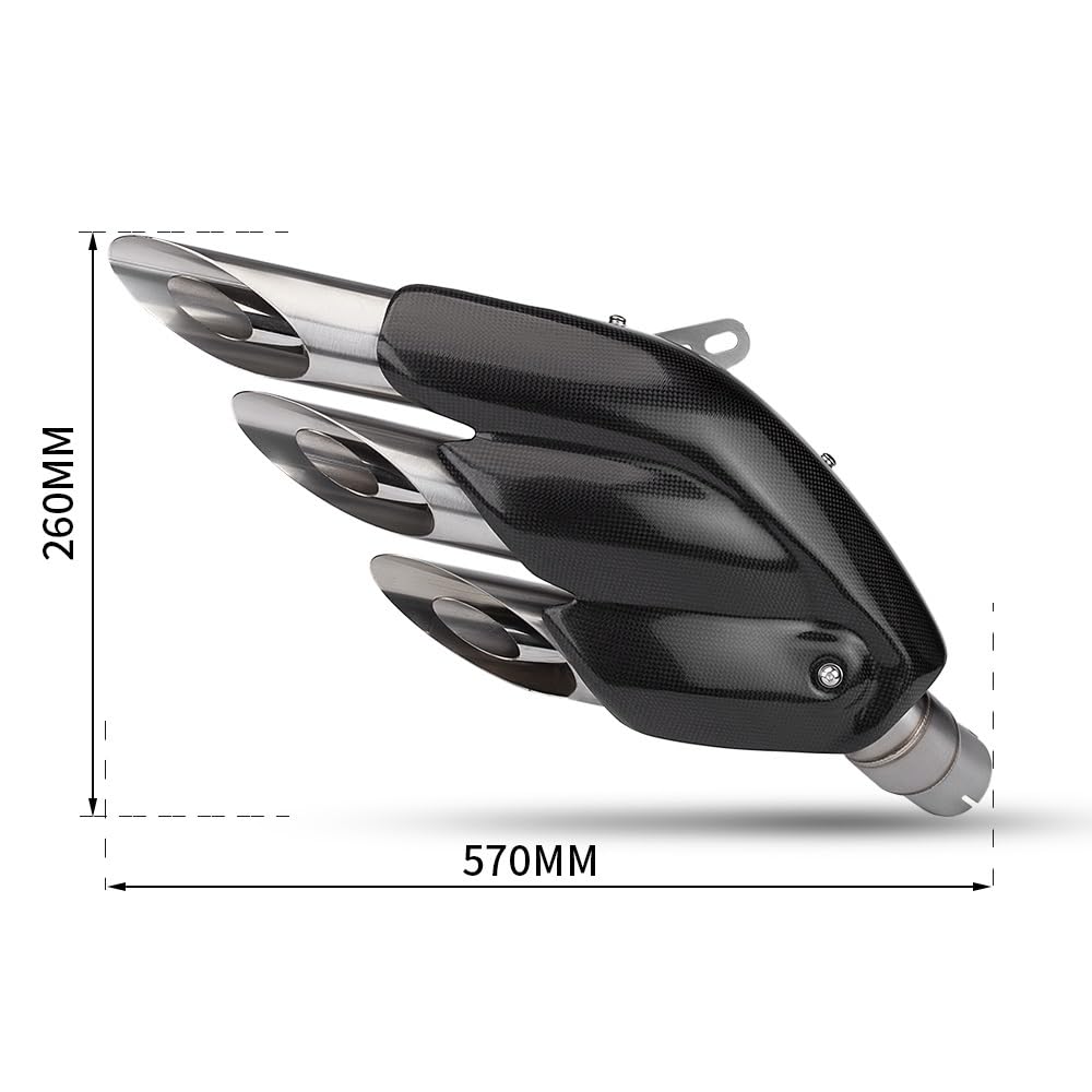 motocyklowy wydech Do Cbr500r R3 Z900 MT09 S1000RR F3 | Uniwersalna rura wydechowa motocykla wymienny tłumik z trzema otworami