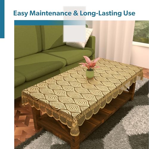 Image of Kuber Industries Sofa Cover & Center Table Cover Combo | Durable Sofa Set Cover /Protector for Home & Living Room | Aesthetic Protecting Sheets for Furniture | Coconut Bright- Golden