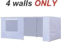 Vista 3 de Eurmax - Kit de paredes con cierre para toldo de 10 x 20 pies, con ventana de malla y puerta enrollables, solo 4 paredes (color blanco)