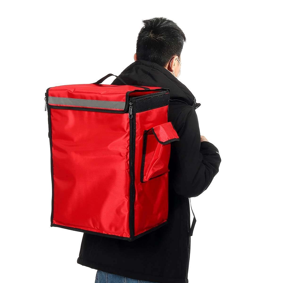Bolsa para Llevar Pizzas,Bolsa De Entrega 42L Bolsa aislada térmica Pizza portátil Pizza de la Comida Picnic Scooter Mochila Mochila Bolsas de Enfriador Paquete de Aislamiento Plegable