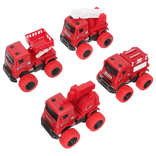 Abaodam Camión De Bomberos De Fricción De 4 Uds Juguete para Camión De Bomberos De Potencia De Fricción Coche De Bomberos De Potencia De Fricción Vehículo De De Potencia De