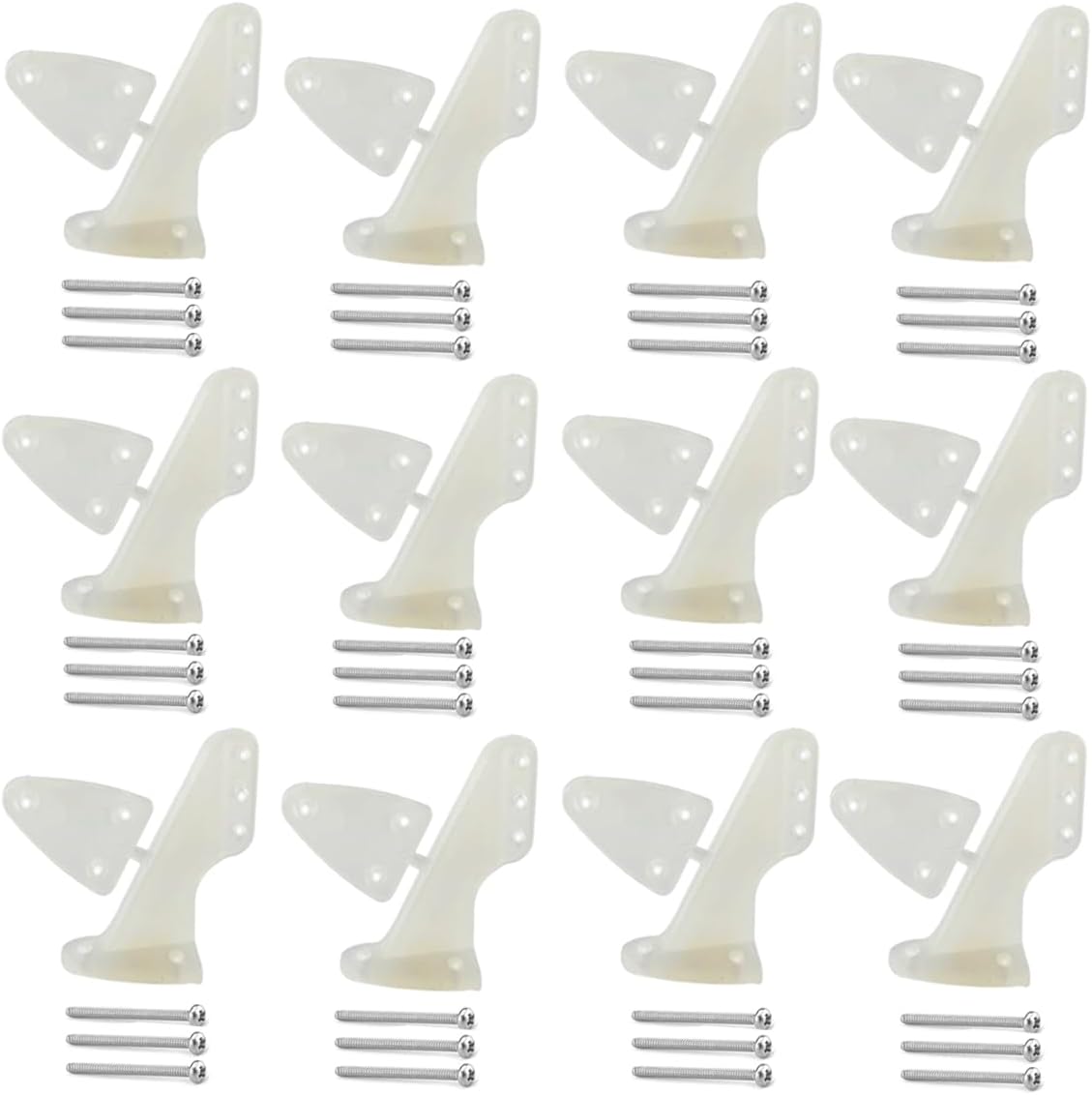 12Sets Nylon Control Horns 3 Holes Positions L20×W14×H29mm Control Horn for RC Airplane KT Model Plane Parts Accessories with M2x20mm Screws