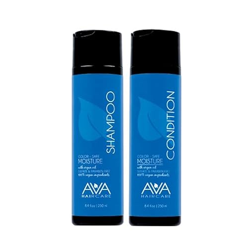 Champú y acondicionador de humedad - Vegano, sin sulfatos, sin parabenos, libre de crueldad (juego de 2, 8.4 onzas cada uno)