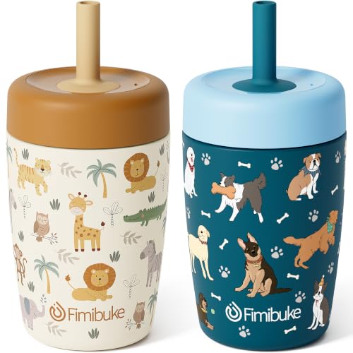 Image of Fimibuke Toddler Cups Spill Proof, 12 OZ Sippy Cup for Toddler Water Bottle