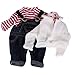 Götz 3401999 Set Salopette alla Marinara per Bambole Bebè - Abbigliamento Bambola Misura M - Set 4 Pezzi di Vestiti e Accessori per Bambole Bebè Alte 42-46 cm