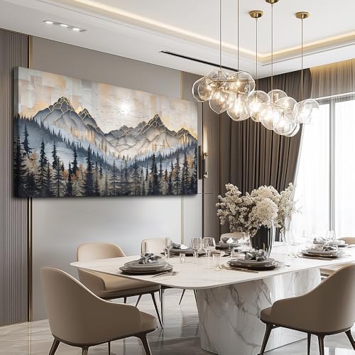 PHAOHUAXM Large Wall Art For Bedroom Wall Decor For Living Room Modern Office Dining Room Decor Abstract Ink-Wash Landscape Mountain Wall Pictures Printed Canvas Mountain Artwork Home Decor 20"X40"