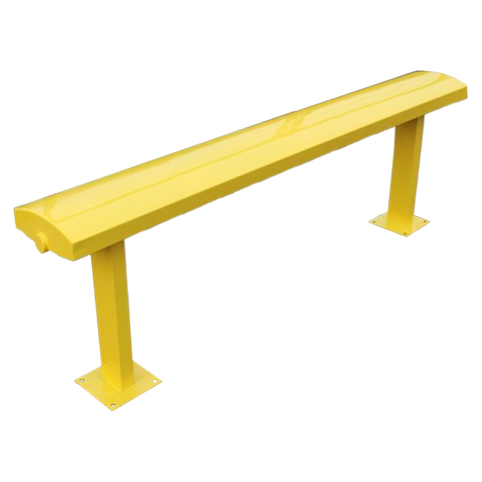 Odporna na warunki atmosferyczne metalowa ławka ogrodowa dla 3-4 osób, bez oparcia, idealna na balkon, patio, do parku lub przystanku autobusowego, żółta 120 x 22 x 45 cm