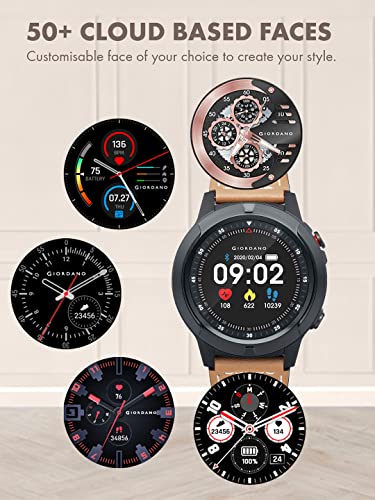 Image of Giordano Brown Unisex Smart Watch with Bluetooth Voice Calling,1.28 inch Display, Health Monitoring,Multi-Sports Modes,Sleep Monitor & IP67 Water Resistance