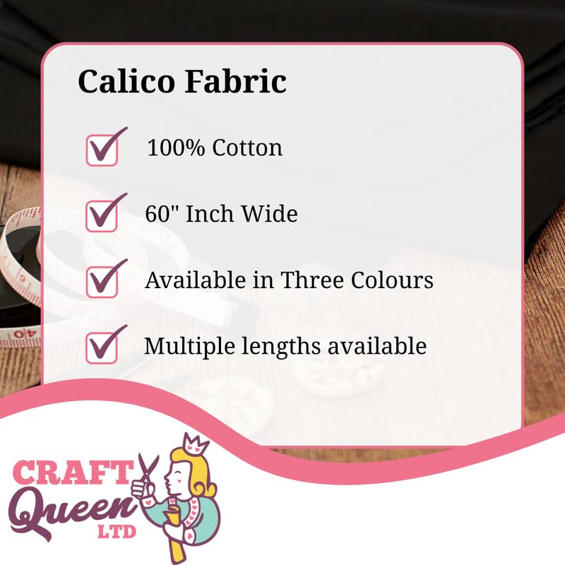 Tessuto in cotone 100% naturale. Tela di Cotone calico 3x1,70 m non sbiancato per Borse, Cucire, Tendaggi, Tappezzeria, stampare o dipingere. 270 g/m2