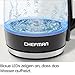 Chefman Elektrischer Wasserkocher, 1.8L 2200W, abnehmbarer Deckel, automatische Abschaltung, Trockengehschutz, Edelstahlfilter, BPA-frei, elektrische Teekanne aus Borosilikatglas