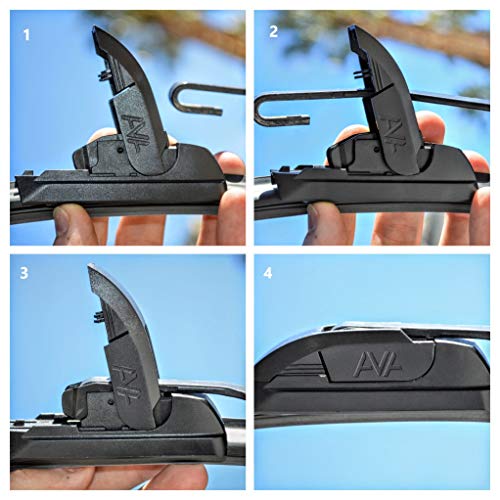 AVA 26''+19'' Silicone Windshield Wipers, All-Weather, Water-Repellent, Quiet and Long-Lasting (Pack of 2)