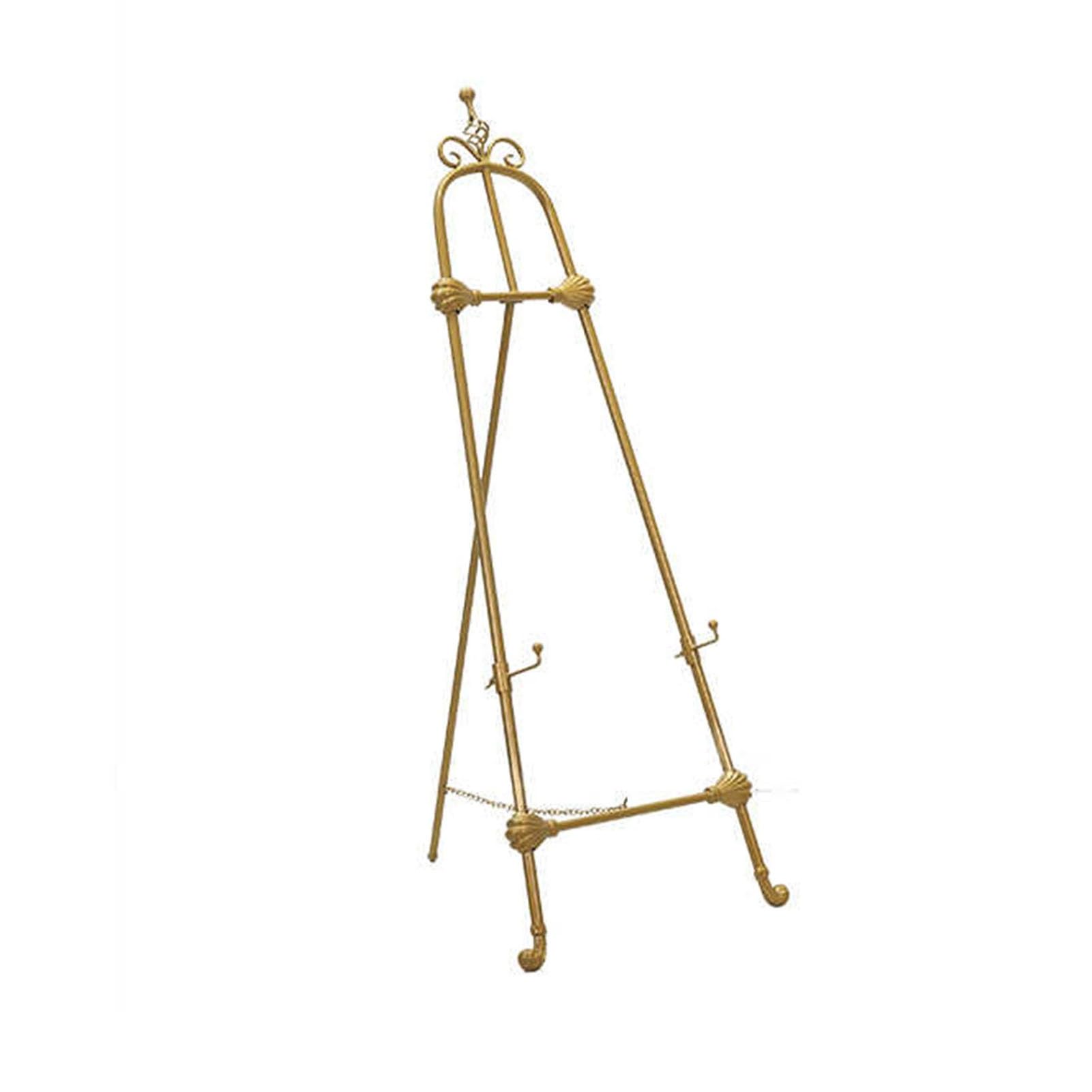 Genérico Caballete metálico for exhibición, altura ajustable, dorado, for pintar, letreros de boda y carteles.(120x45cm)