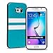 Produktbild Conie ST34472 Stripe Case Kompatibel mit Samsung Galaxy S6, Silikon Backcover PU Leder Streifen Design für Galaxy S6 Handycase Türkis