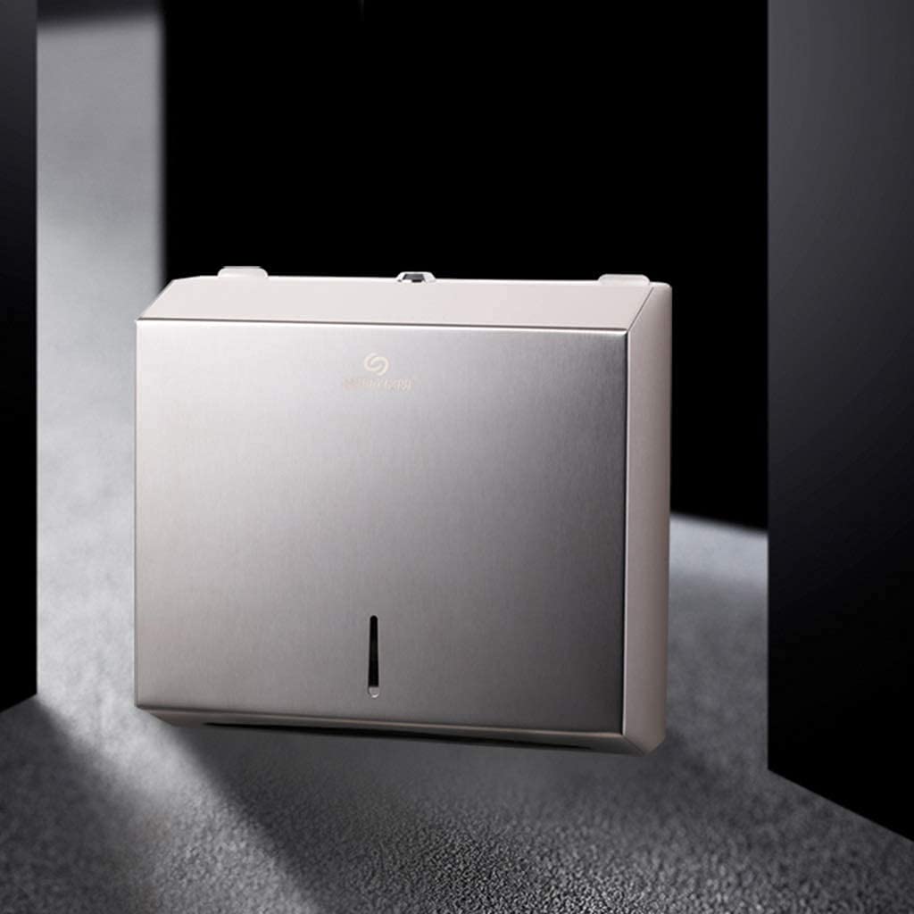 BKEKM Dispenser Salviette Dispenser di Asciugamani di Carta con Serratura Dispenser di Asciugamani a Parete in Acciaio Inossidabile per Porta Asciugamani di Carta da Bagno per Uso Domestico Moda