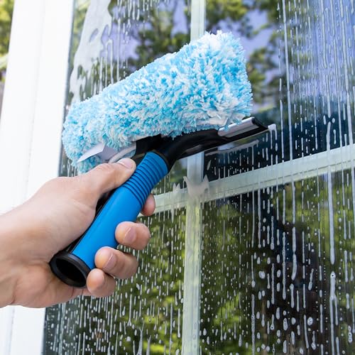 Image of Unger Professional Connect and Clean 2-in-1 Squeegee and Scrubber, 6 inch Window Cleaning Tool, Commercial & Residential Use, Washer Cleaner Supplies to Remove Excess Water & Dry (Pack of 6)