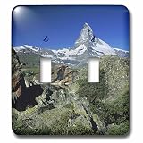 3dRose lsp_84622_2 Montagne, Cervino, Zermatt, Alpi, Svizzera Na02 Rnu0803 Rolf Nussbaumer Doppio interruttore a levetta