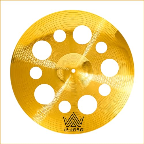 ULUOBO 16 inch Trash Crash Cymbal with Holes, O-zone Cymbal for Practice