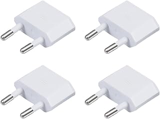 ヨーロッパ 変換プラグ Cタイプ [4個セット] 【 ヨーロッパ/韓国/スペイン/フィンランド などに対応◎】コンセント変換アダプタ 海外旅行用 電源変換プラグ (ホワイト)