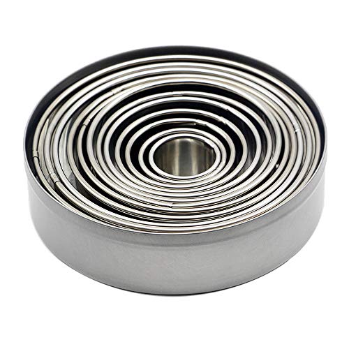 King Gift - Moldes redondos para galletas (12 unidades), diseño de círculos