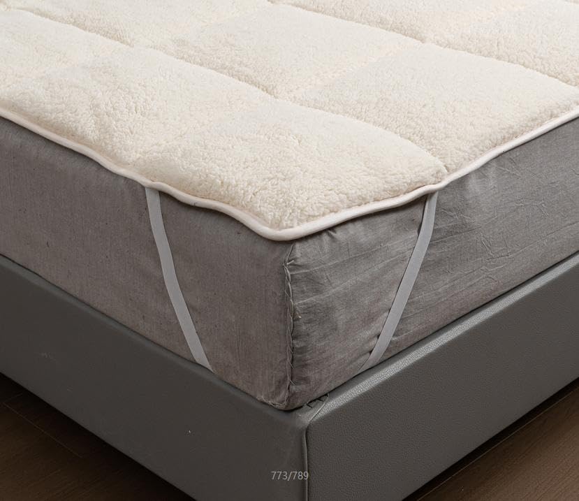 MH Home Teddy Fleece Mattress Topper Extra Soft Plush Bed Topper Warm & Cosy Mattress Protector (Single)