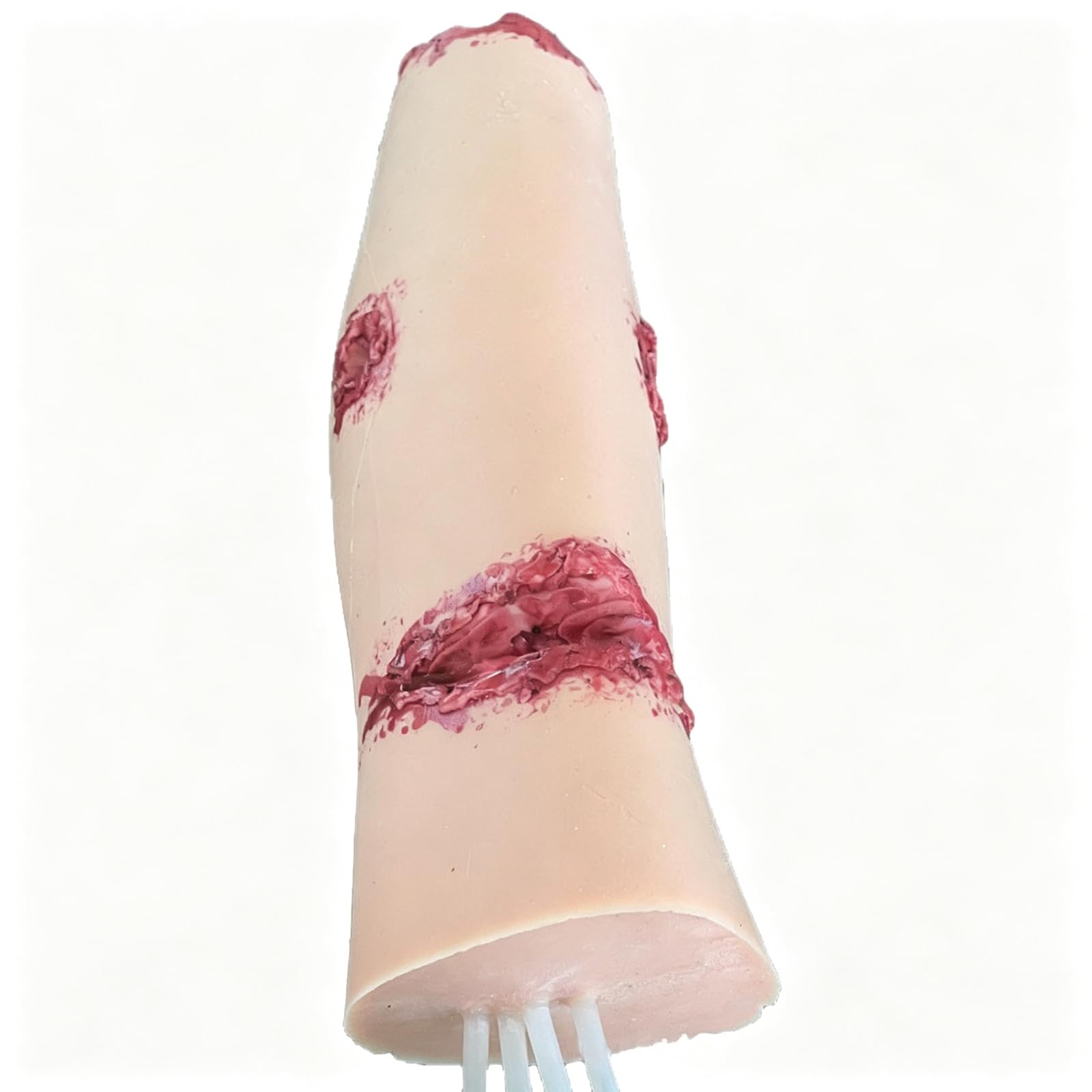 Modèle De Jambe en Silicone pour Formation Aux Plaies, 3 Traumatismes Simulés avec Tubes Internes, Entraînement Premiers Secours Et Soins Infirmiers