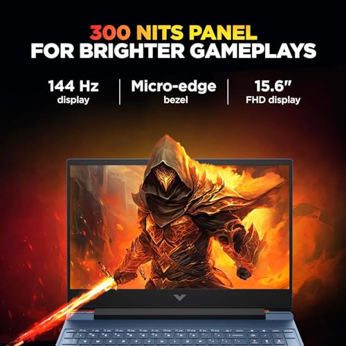 Image of HP Victus 15-fa2191TX /FA2190 Gaming Laptop - 13th Gen Intel Core i5, 15.6 inch FHD 144Hz, RTX 3050 4GB, 16GB RAM, 512GB SSD, Win 11, Backlit KB - Blue