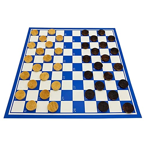 Schach 100 Zellen PVC Checker Schachbrett Holzschachstücke Set 41 * 41cm Folding Checkers Chess Games Board Chess (Color : Only Board)