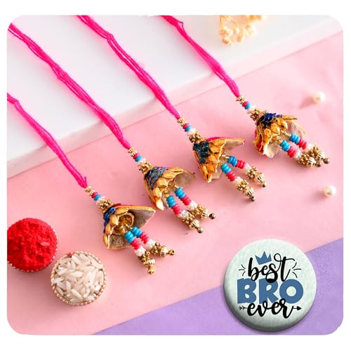 Ascension Pearl Designer Lumba Rakhi Chuda Rakhi for Women Raksha Bandhan Rakhi for Bhabhi Sister in Law with Roli Tilak Pack Card (Red) Pom Pom Traditional Bhabhi Rakhi (Pack of 4) (B0CDXQJC14) Amazon Price History, Amazon Price Tracker