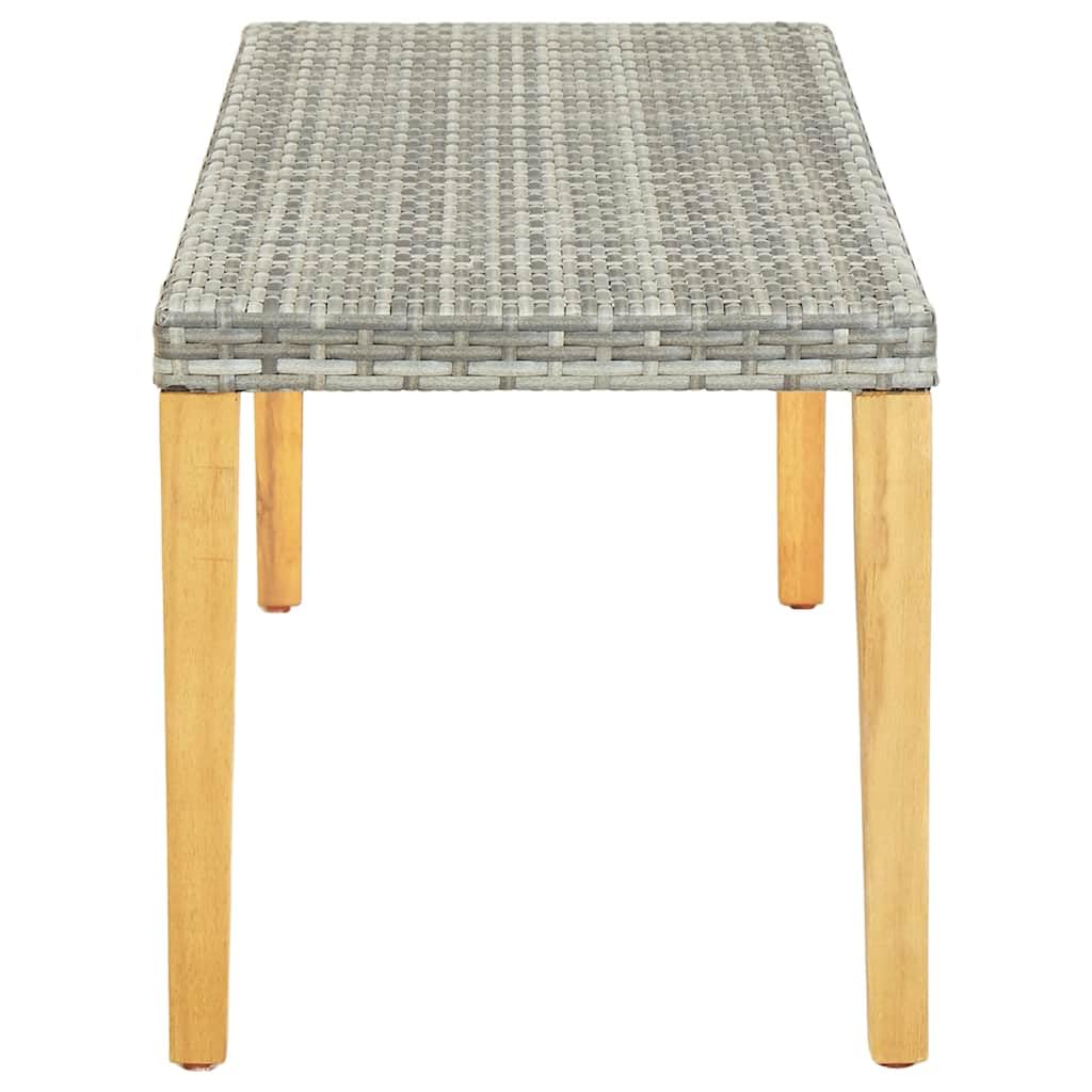 Ławka ogrodowa 80 cm polirattanowa szara