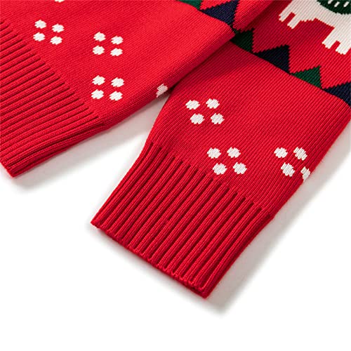 Image of HILEELANG Toddler Boy Girl Christmas Sweater Pullover Reindeer Elk Snowman Sweatshirts Tops