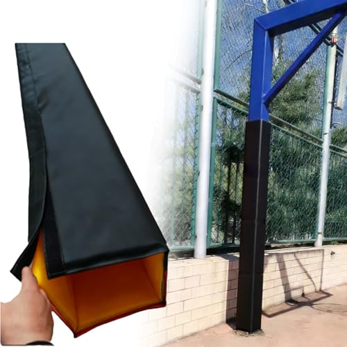 Almohadilla cuadrada para bastón de baloncesto envolvente, personalizable para exteriores, acolchado para todo tipo de clima, para gimnasio, sótano, garaje, autoadhesivo (rojo, 10 x 12 cm)