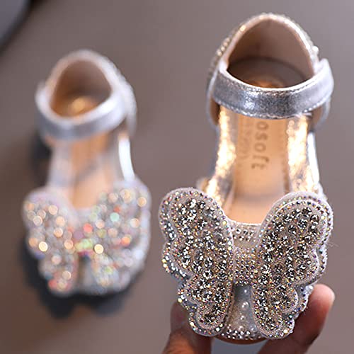 Summer Girls Dance Shoes Princess Dress Performance Shoes Cartoon Butterfly Shape Rhinestone Dance Shoes for3