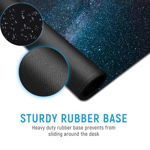 Image of Space Combo XL Extended Gaming Mouse Pad | XXL Large Desk Mat 60x30cm for Laptop & PC | Non-Slip Rubber Base, Waterproof, Durable & Smooth Surface | Office, Gaming & Study, asthetic