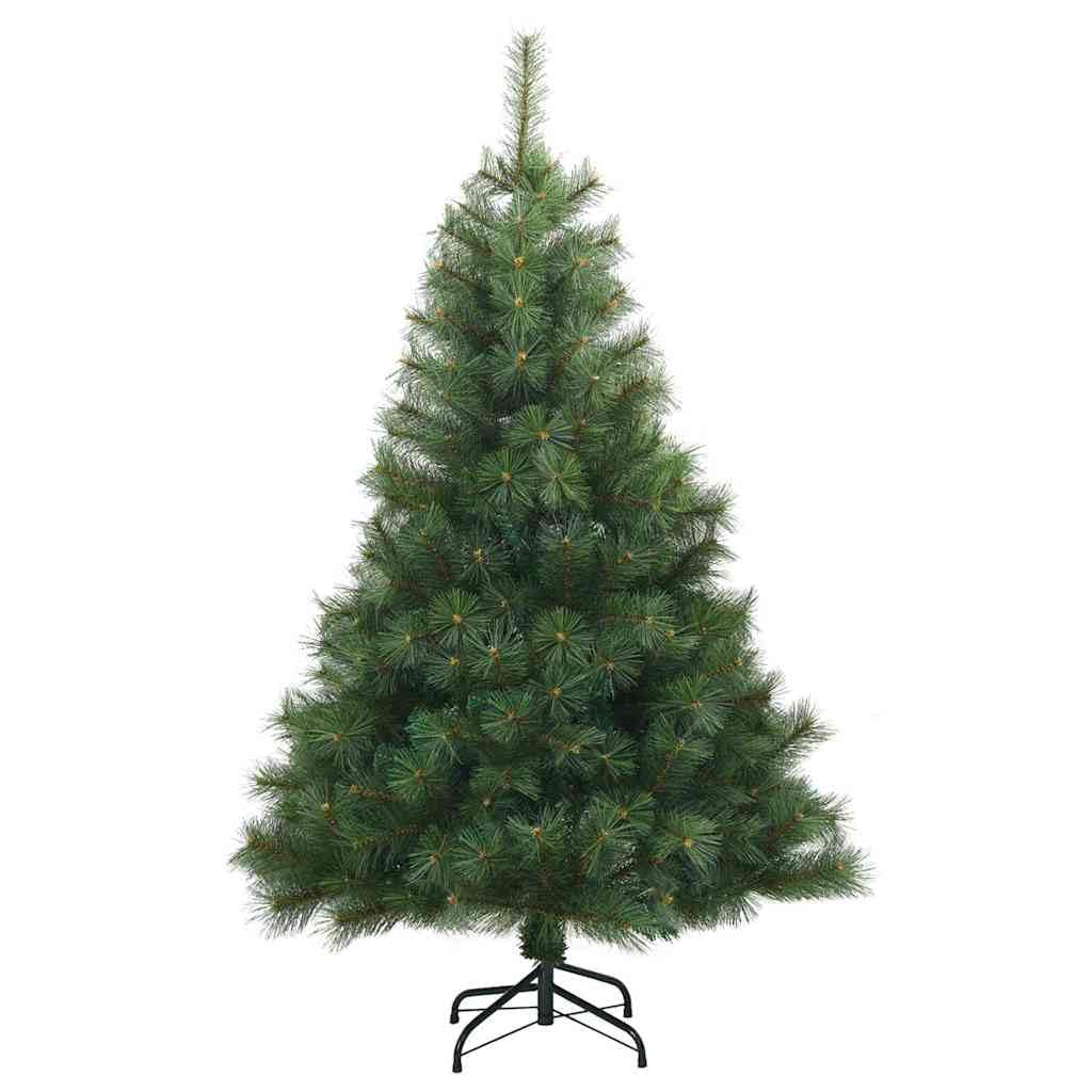 Albero di Natale artificiale con 150 LED Verde 120 cm PE PVC supporto pieghevole decorazione natalizia per casa giardino interno esterno con luci a corda bianco caldo