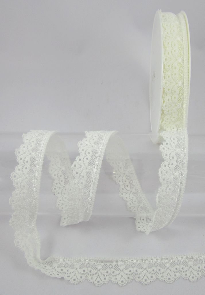 Dentelle élastique souple 29 mm crème pour réparer et ajuster vos vêtements