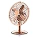 Produktbild Brandson - Retro Tischventilator im Kupfer Design - 18cm Tisch Ventilator - 2 Geschwindigkeitsstufen - Leistungsaufnahme 20W - Neigungswinkel ca. 40 Grad - robustes Metallgehäuse - Kupferveredelung