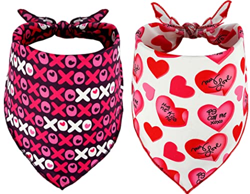 Valentines Day Dog Bandana, Heart Bandana for Dogs