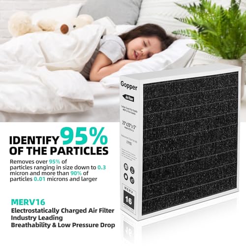 Image of X7935 20x20x5 Air Filter MERV 16, Replacement Media for HCC14-23 HCF14-16 len-nox Air Filters, honey-well Models FC100A1011 and FC200E1011